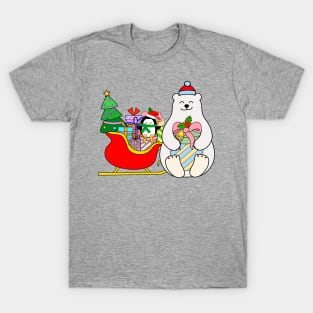 Merry Christmas! Polar Bear and Penguin T-Shirt